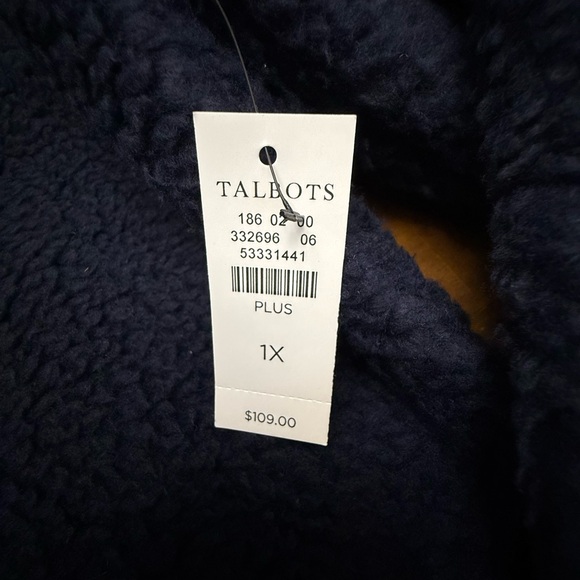 Talbots Sherpa Colorblock Jacket 1X - Picture 3 of 10